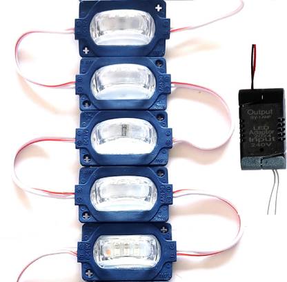Steko 5 Pieces Adapter + Half Moon Shape DC 12V 1.5 Watt LED Module (BLUE) Light Electronic Hobby Kit
