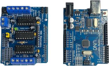 Mechanic37 Arduino Uno Compatible Board With 4 DC Motor And 2 Servo Driver Shield Electronic Components Electronic Hobby Kit