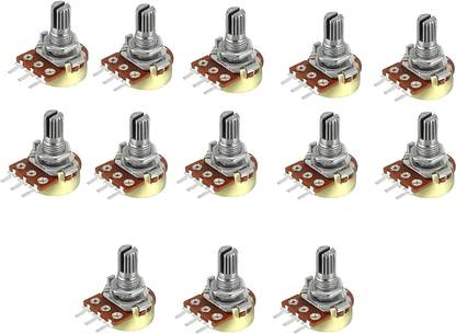 igoy 10K Potentiometer B10K Ohm Linear Taper Rotary Metal Shaft Potentiometer Electronic Components Electronic Hobby Kit