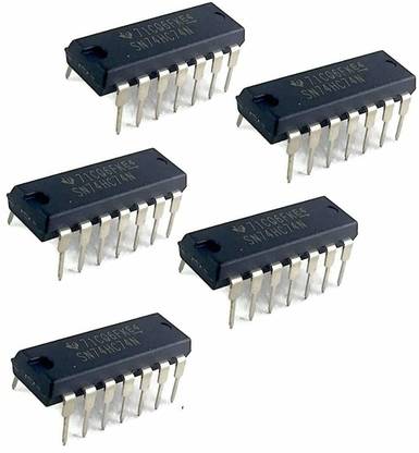 INVENTO 5Pcs 74HCT74D 7474 IC Flip-Flop, with Set 74HCT74, D, 15 ns, 59 MHz, 4 mA Automotive Electronic Hobby Kit
