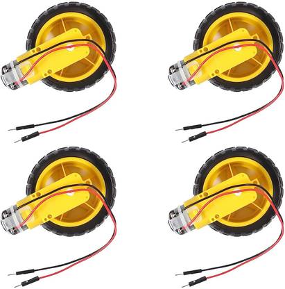 ERHIndia 4 Sets TT Motor DC 3-6V Gearbox Motor Dual Shaft Ratio 1:48 Motor Electronic Components Electronic Hobby Kit