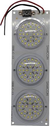 Samcon C-13 12 VOLT 90 SMD 25 WATT LED 3-ROUND REFLECTIVE GLASS PCB WITH ON/OFF BUTTON Display Lights Electronic Hobby Kit