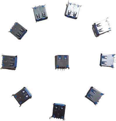 Sonsole USB Connector, PCB Mountable,USB Type A Female Straight 4 Pin (Pack of 10) Electronic Components Electronic Hobby Kit