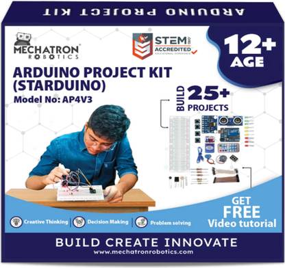 Mechatron Robotics 25+ Arduino Starter Project Kit (AP4V3) for Age 10+ with FREE Course worth ?6000 Educational Electronic Hobby Kit
