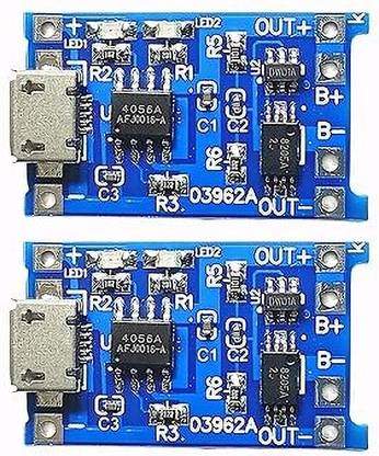 Shanaa eSpot TP4056 Micro USB Pack of 2 Lithium Battery Charging Module Current Protection Micro Controller Board Electronic Hobby Kit