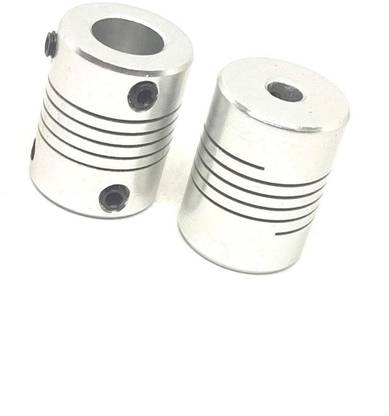 INVENTO 2pcs 5 x 10mm Aluminium Flexible Coupling for Nema 17 Z Axis 3D Printer CNC DIY Automotive Electronic Hobby Kit