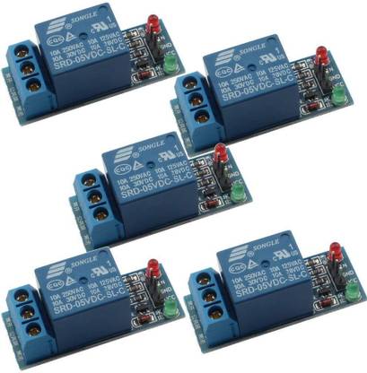 Stookin 5PCS 5v Relay Module for Arduino ARM AVR MCU 5V Indicator 1 Channel relay Power Supply Electronic Hobby Kit