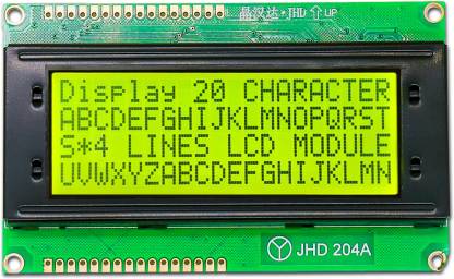 Electronic Spices 20 x 4 Yellow/Green color LCD display module (JHD204A) Electronic Components Electronic Hobby Kit