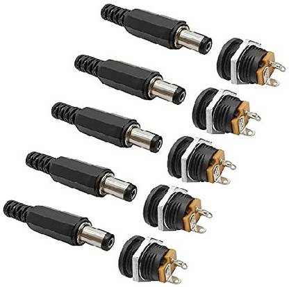 ERHIndia 5 Pair 2.1mm x 5.5mm DC Pin Connectors for Powering Electronics Electronic Components Electronic Hobby Kit
