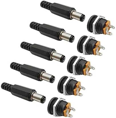 AQBP 12v DC Pin Socket Set 12V Plastic Plugs Power Socket Jack Screw Nut Connector Electronic Components Electronic Hobby Kit