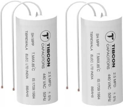Spinxx 2.5 MFD TIBCON Capacitor for Ceiling Fan & Mini Cooler Motor ( Pack of 4 ) Motor Control Electronic Hobby Kit