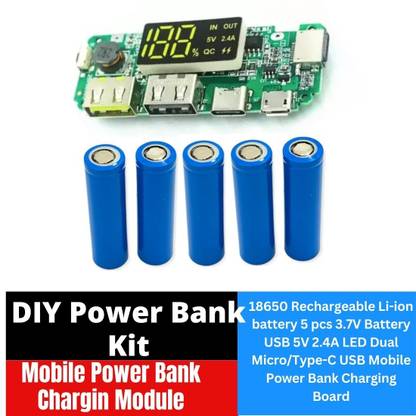 Spire DIY POWER BANK MODULE KIT Charging Module Dual USB 5V 2.4A Type-C 2000 mAh 1B Electronic Components Electronic Hobby Kit