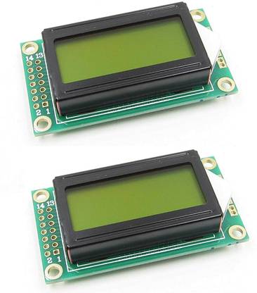 INVENTO 2Pcs 0802 LCD Module 8 x 2 Character Display 3.3V / 5V LED LCD Backlight Automotive Electronic Hobby Kit