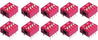 Electronic Spices Manual 4 Way DIP Switches Standard Profile BD04 Pack of 50pcs Electronic Components Electronic Hobby Kit