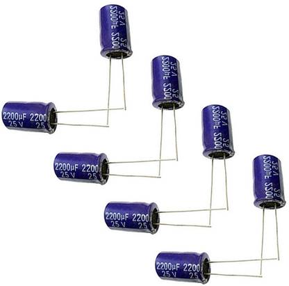 ELPH 20 Pcs 2200uf 25V Electrolytic Capacitor 2200 Micro Farad 25 Volt Condenser Electronic Components Electronic Hobby Kit