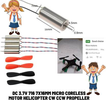 Spire DIY Drone Motor Kit DC 3.7V 7x16mm Micro Coreless Motor & 55mm Propeller CW CCW Motor Control Electronic Hobby Kit