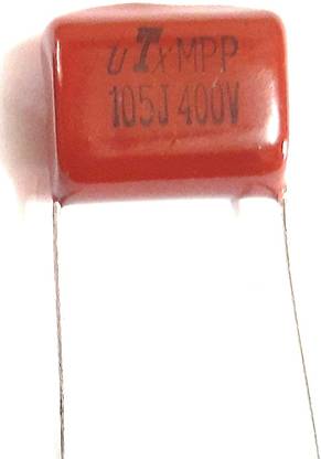 CKE 1uF 400V (105J/400V) Non Polarised Polyester Film Capasitor (Pack of 10 pcs) Electronic Components Electronic Hobby Kit