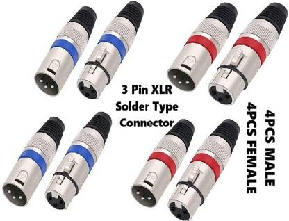 SG Flash 4 PAIR Pin XLR Solder Type Connector Male and Female Power Supply Electronic Hobby Kit