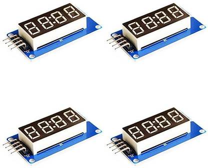 Flyrobo (4 Pcs) Pro3D TM1637 4 Bits Digital Tube LED Display Module With Clock Display Electronic Components Electronic Hobby Kit