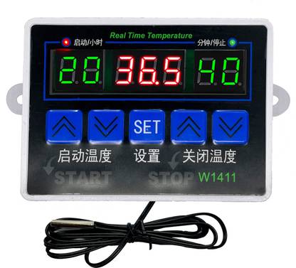 amiciSmart AC 220V Digital Display Temperature Controller Thermostat (XH-W1411) Temperature Sensor and Controller Electronic Hobby Kit