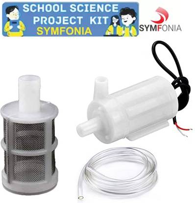 SYMFONIA Mini Water Pump With Pipe and Water Inlet Micro Pump Filter for School Projects Electronic Components Electronic Hobby Kit