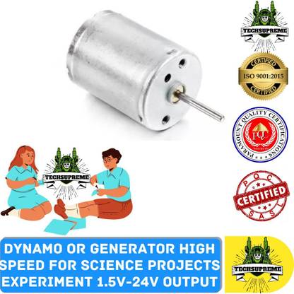 TechSupreme Dynamo or Generator Motor for Science Projects experiment 1.5V-24V Output Motor Control Electronic Hobby Kit