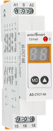 amiciSmart Multi-Functional On, Off Delay, Cycle Timer Switch, 0.1 sec to 99 Days Range Programmable Electronic Timer Switch