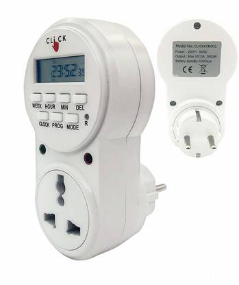 rs solutions 24x7 Automatic Smart Timer Switch with Smart Socket Plug with 20 ON/Off SETTING Indoor Plug-In Electronic Timer Switch
