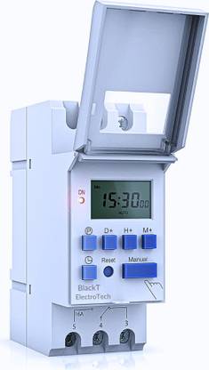 Blackt Electrotech 250VAC Digital LCD Display Programmable Timer DIN Rail Type Programmable Electronic Timer Switch