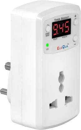 ELEQUA 6A Timer Socket Plug For Protect From Over charge(E-Bike, Mobile Etc..) Indoor Plug-In Electronic Timer Switch