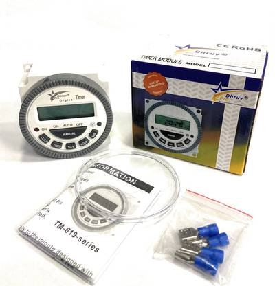 DHRUV-PRO TM-619H-2 30 Amps Digital 4 Pin 18 Programs Programmable Electronic Timer Switch