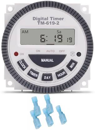 Divinext Frontier Digital Timer TM619H-2 30 Amps 5 Pin Microprocessor Control with Thimbles Programmable Electronic Timer Switch