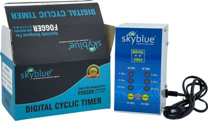 SKYBLUE Digital Cyclic Timer for Fogger, Hydroponics & Cooling Systems | Max Load 4 Amp Programmable Electronic Timer Switch
