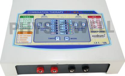 Physiotrack UST and IFT Physiotherapy Machine Pain Relief Machine for Physiotherapy IFT US MS Tens 4 In 1 Combo Therapy Unit for Pain Relief Device with One Year Warranty Physiotherapy Equipment Electrotherapy Device