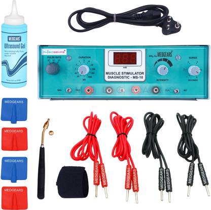 MEDGEARS Muscle Stimulator Machine for Physiotherapy 4 Channel with Timer diagnostic Stimulator nerve Stimulator Machine Muscle 4 Channel Stimulator Machine Physiotherapy Equipment Electrotherapy Device