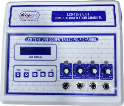 Biotronix Tens Unit 4 Channel LCD Display Auto Mode Premium Model Physiotherapy TENS ( Nerve Stimulator ) Pain therapy Electrotherapy Device