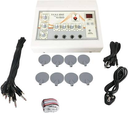Physiotrack 4 Channel Nerve Stimulator for Physiotherapy Machine NMS Muscle Stimulator Machine for Physiotherapy Nerve Pain Relief with One Year Warranty Physiotherapy Equipment Electrotherapy Device