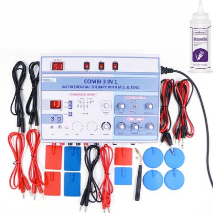 Physiowell Physiotherapy IFT Tens Ms Combination 3 In 1 Physiotherapy Machine Combo Therapy Unit for Back Pain Join Pain with One Year Warranty Physiotherapy Equipment Electrotherapy Device