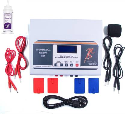Physiowell IFT Machine Portable IFT MS Tens LCD Model with 125 Program Physiotherapy Machine Mini Pain Relief Management Electrotherapy Device