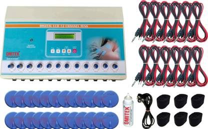 omitek Digital Lcd 12 Channel Tens Therapy Unit for All Pain Relief Physiotherapy Equiments for Clinic Use Electrotherapy Device