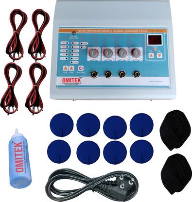 omitek Micro Processor Based 4 Channel T.E.N.S. Auto Mode Physiotherapy Machine Electrotherapy Electrotherapy Device