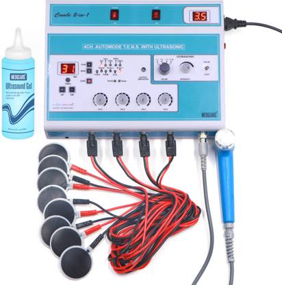 MEDGEARS 4 Channel Tens with Ultrasonic Physiotherapy Machine Electrotherapy Combo for All Pain Relief Device Physiotherapy Equipment Muscle Simulator Electrotherapy Device