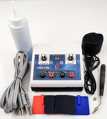 BMEDN Digital Mini EMS / MS / Electric Muscle Stimulator 2 Channel Galvanic & Faradic Muscle Stimulator Electrotherapy Device