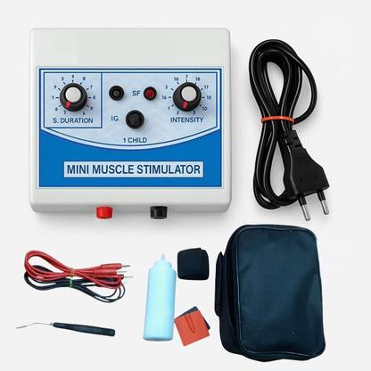 NJVJ Mini MS 2 Channel Muscle Stimulator Machine Galvanic with Faradic Stimulation | Mini MS 2 Channel Electric Muscle Stimulator for Pain Relief Device Electrotherapy Device