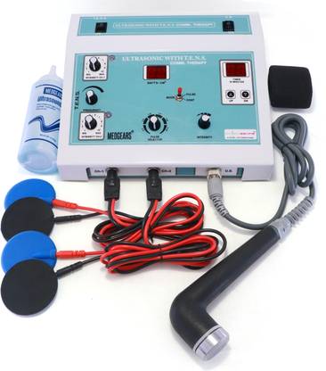 Physiogears US Tens Electrotherapy Combination Machine for Physiotherapy Ultrasound Ultrasonic Tens Combi Therapy for All Pain Relief Device with One Year Warranty Physiotherapy Machine Electrotherapy Device