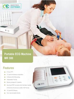 AASTHAMEDICAL 3 Channel ECG Machine Cardiac instrument Electrotherapy Device