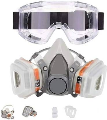 ELIE INDIA Reusable Respirator Mask with Dual Filters & Safety Goggles for Industrial Use Elevation Training Mask