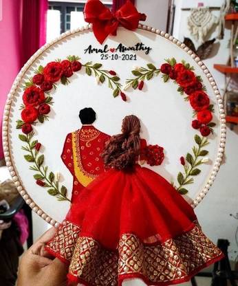 SnigyCraft Customized Wedding hoop heart shape 01 Embroidery Hoop
