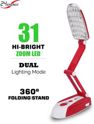 EN 24 Energy Extra Bright LED Study Lamp, Foldable & Rechargeable Table Lamp