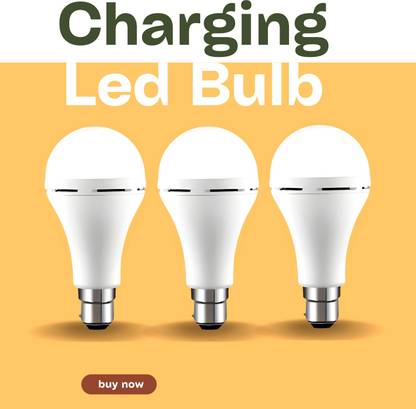 GUGGU Rechargeable Emergency Bulb Inverter Bulb, 3Hr battery backup_Pack oF 3 G3 3 hrs Bulb Emergency Light